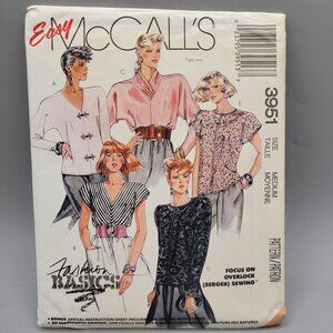 McCalls 3951 Fashion Basics Sewing Pattern Tops Only Medium Easy